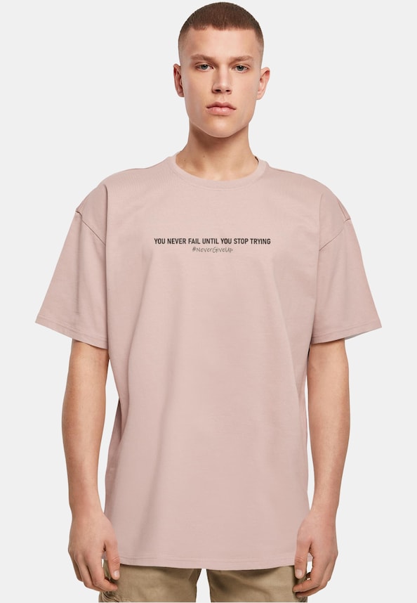 Never Give Up Heavy Oversized Tee-0
