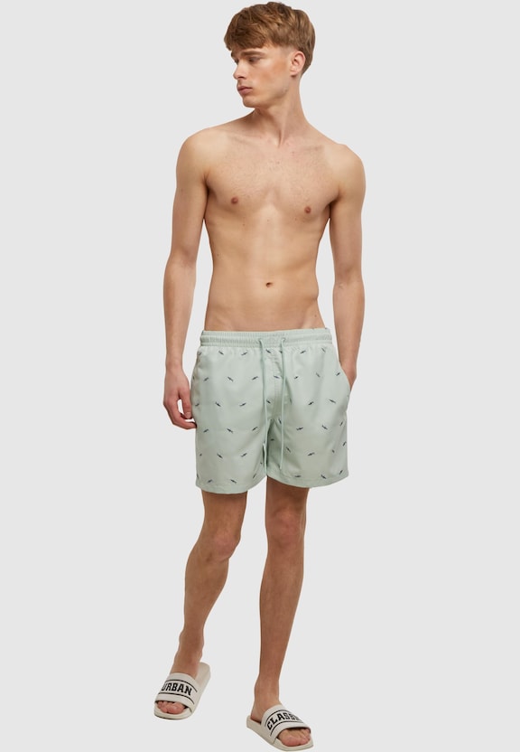 Embroidery Swim Shorts-5