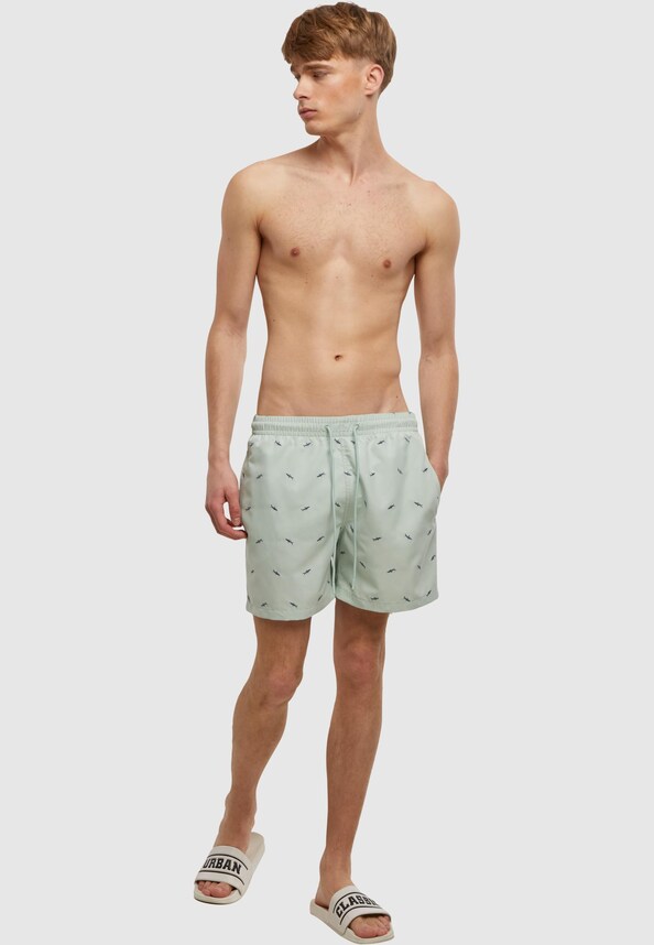 Embroidery Swim Shorts-5
