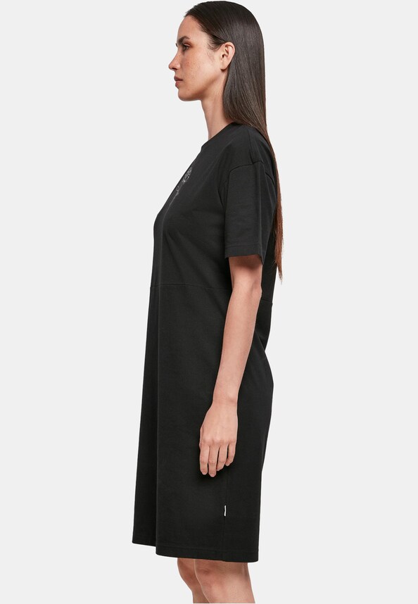 Ladies Rose Oversized Slit Tee Dress-2