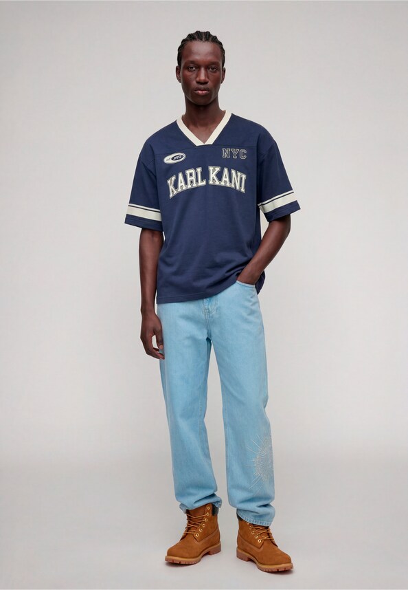 College V-Neck Boxy T-Shirt-2