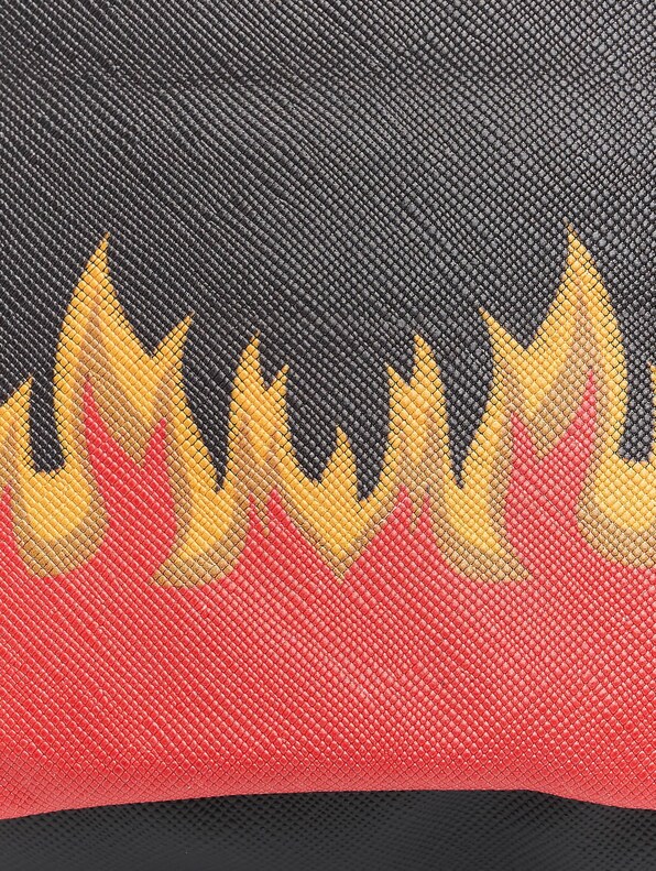 Flame Print Leather Imitation-6