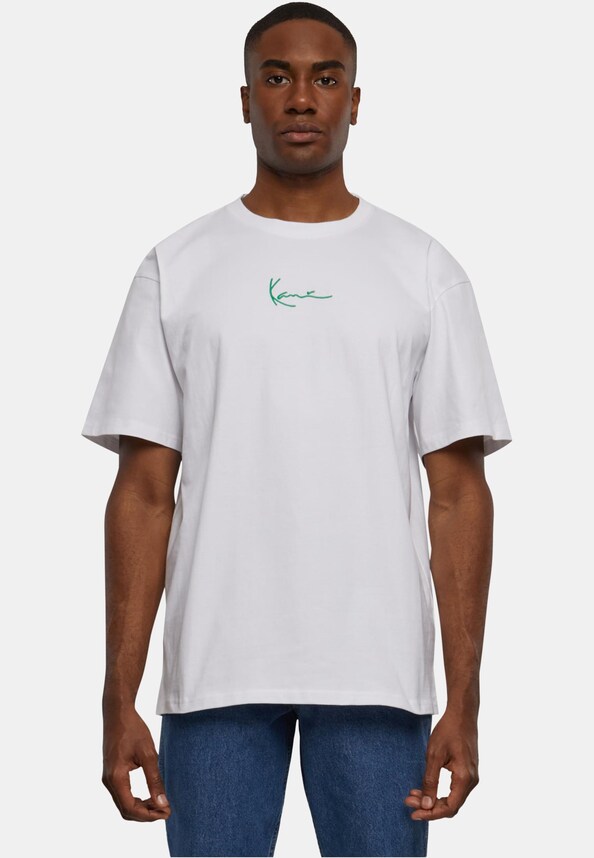 KK-T01-WHT-12 Karl Kani Small Signature Green Logo Tee-0