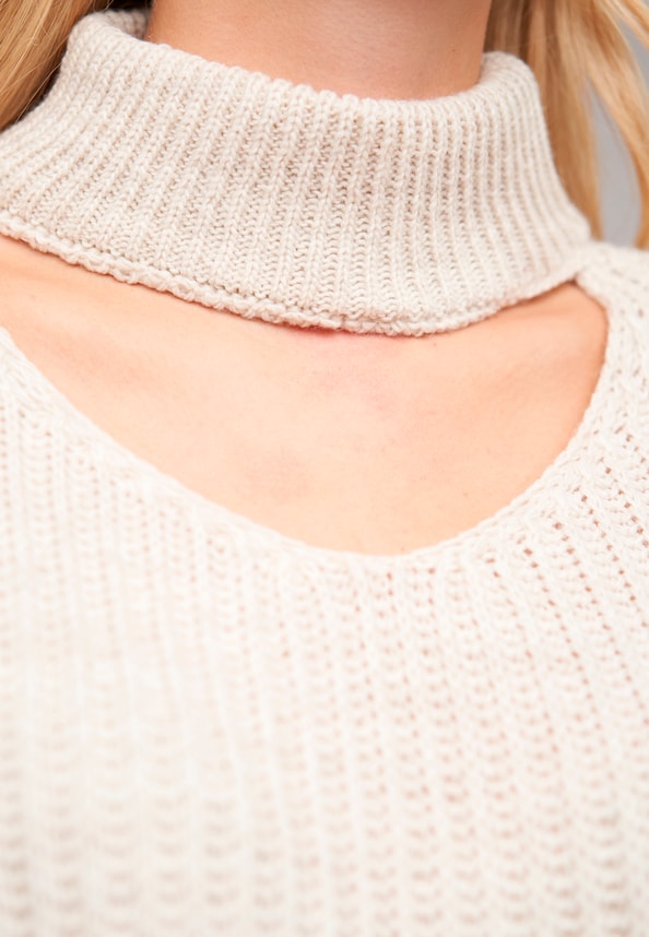 Pullover mit Stehrollkragen und V-Ausschnitt-5