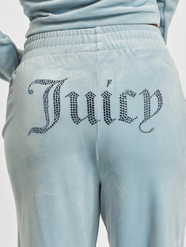 Juicy Couture Velour Wide Leg Track Pant Blue-5