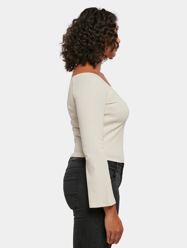 Ladies Short Rib Wide V-Neck-3