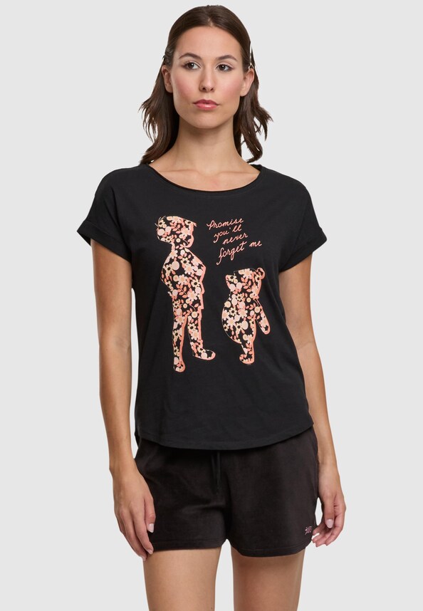 Disney Winnie The Pooh Promise You'll Never Forget with Ladies Long Slub Tee-0