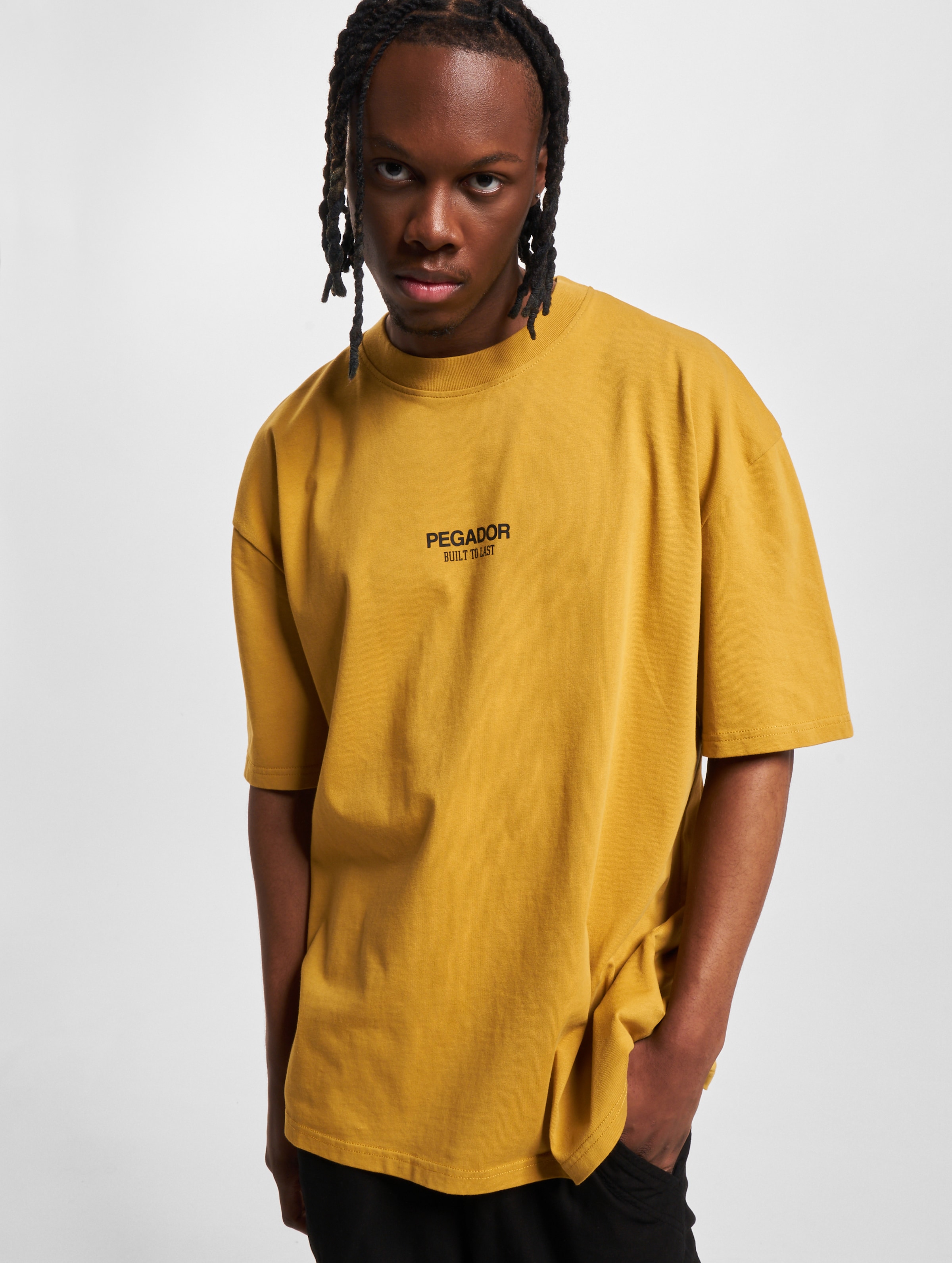 PEGADOR Pegador Mouncy Oversized T-Shirts Mannen op kleur geel, Maat L