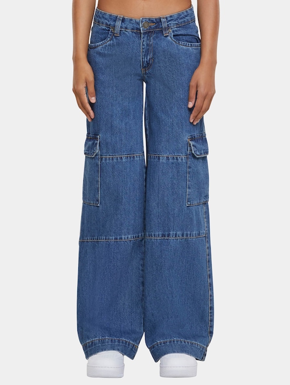 Ladies Low Waist Cargo Denim-2