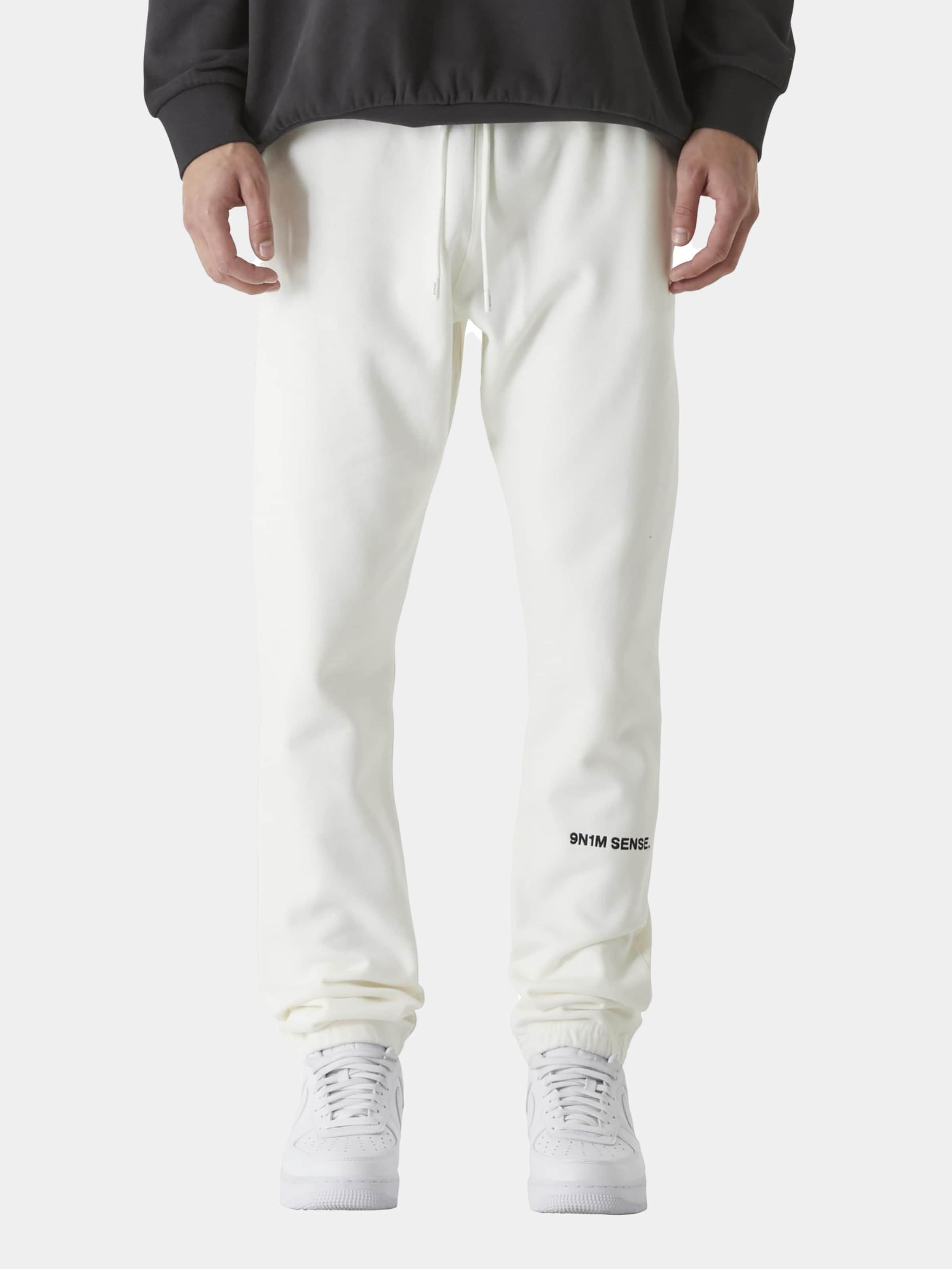 9N1M SENSE Essential Sweatpants Männer,Unisex op kleur wit, Maat S