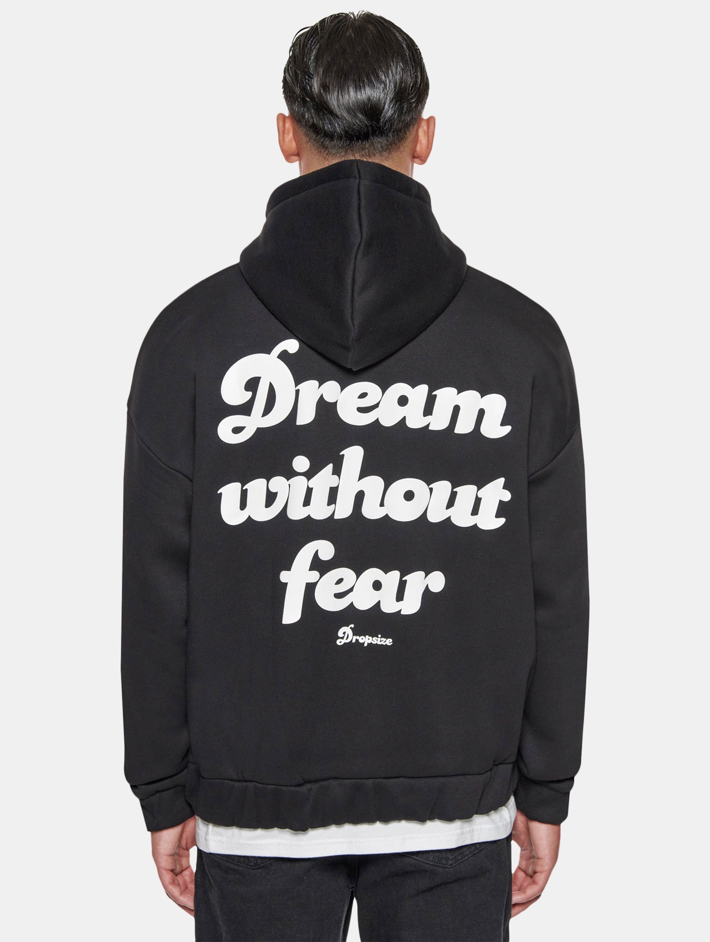 Dropsize Heavy Oversize Dream without Fear Zip Hoodie op kleur zwart, Maat L