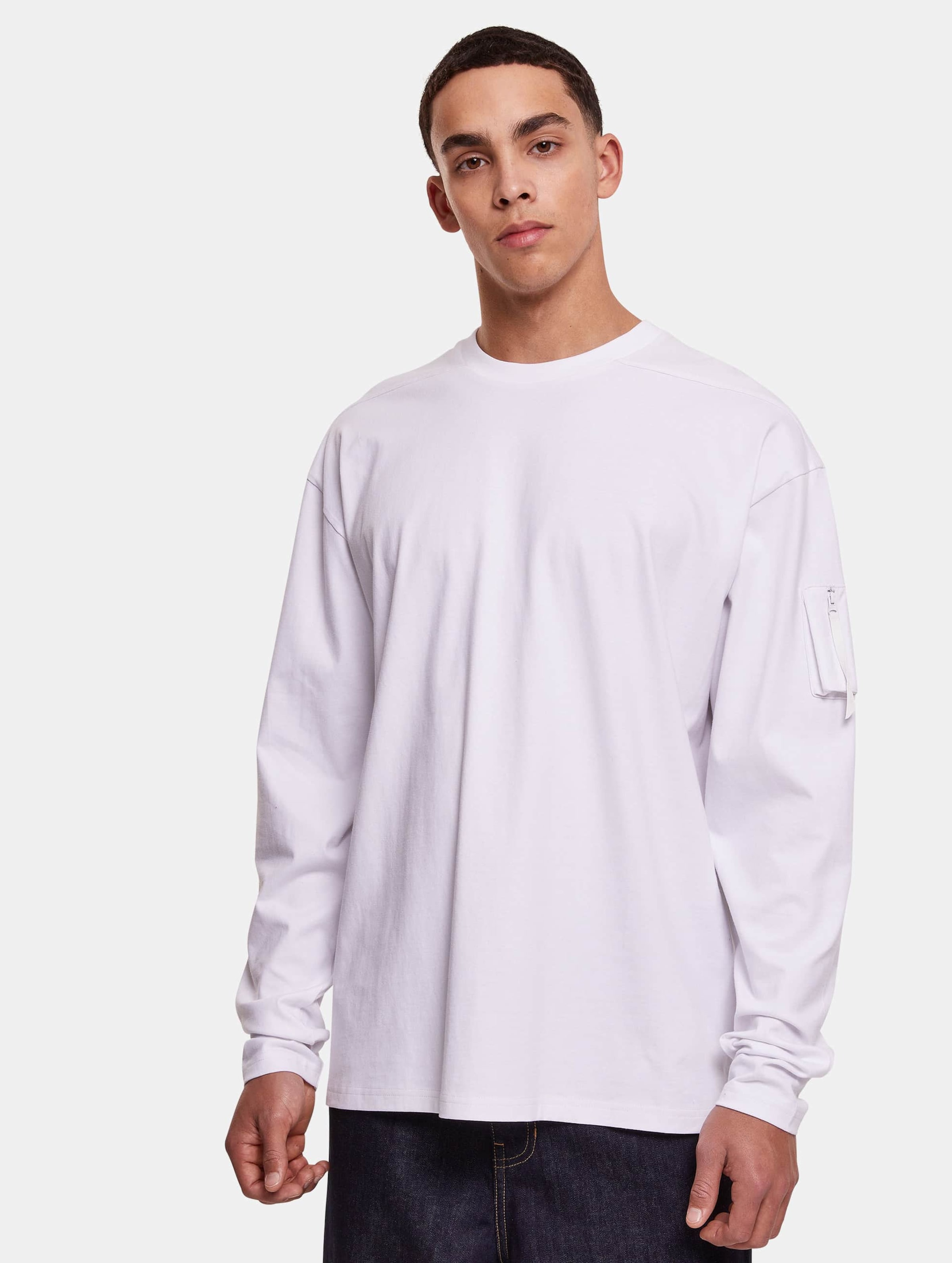 Urban Classics - Sleeve Pocket Longsleeve shirt - 3XL - Wit