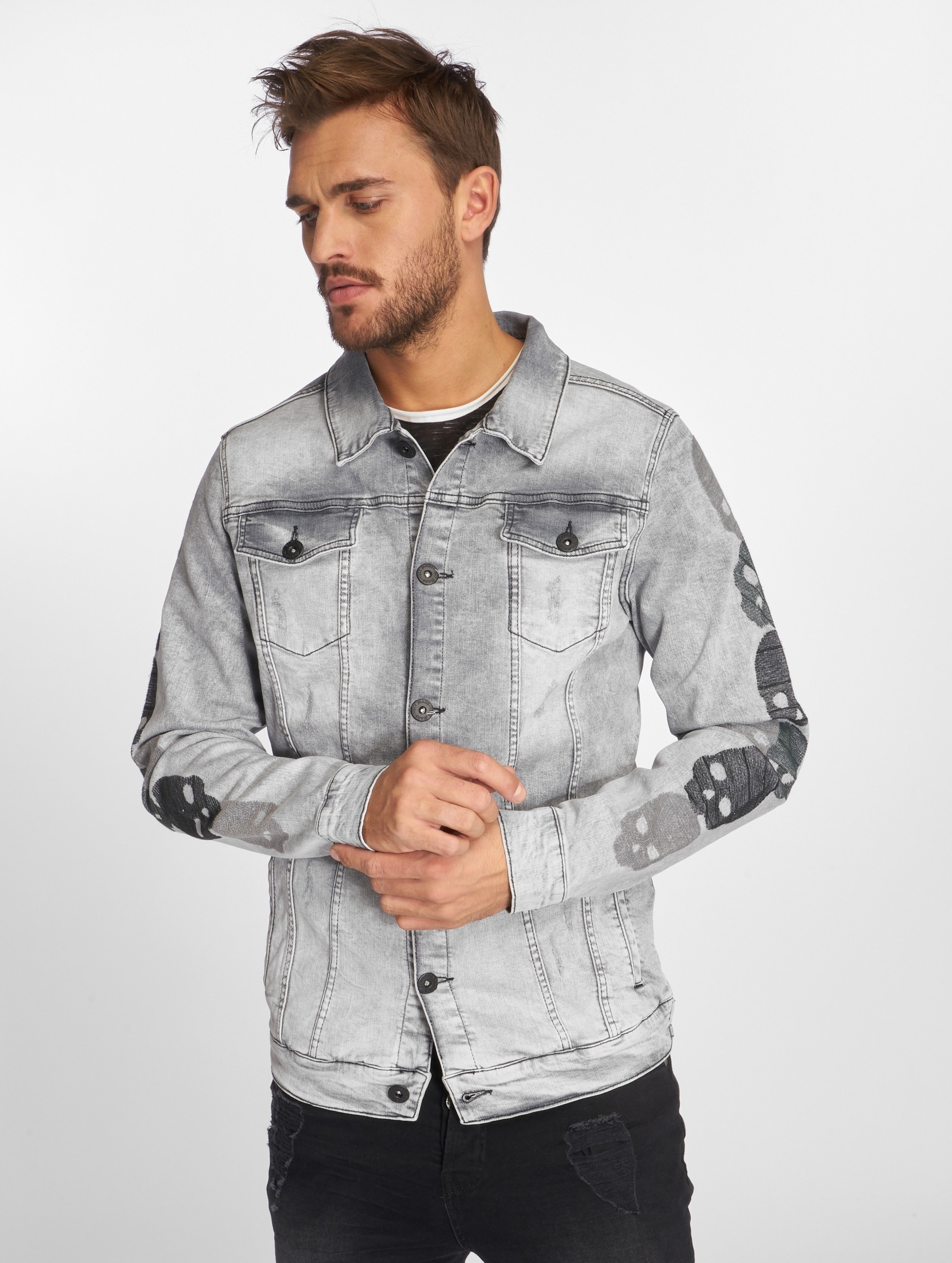 Denim fashion jacket muscle fit