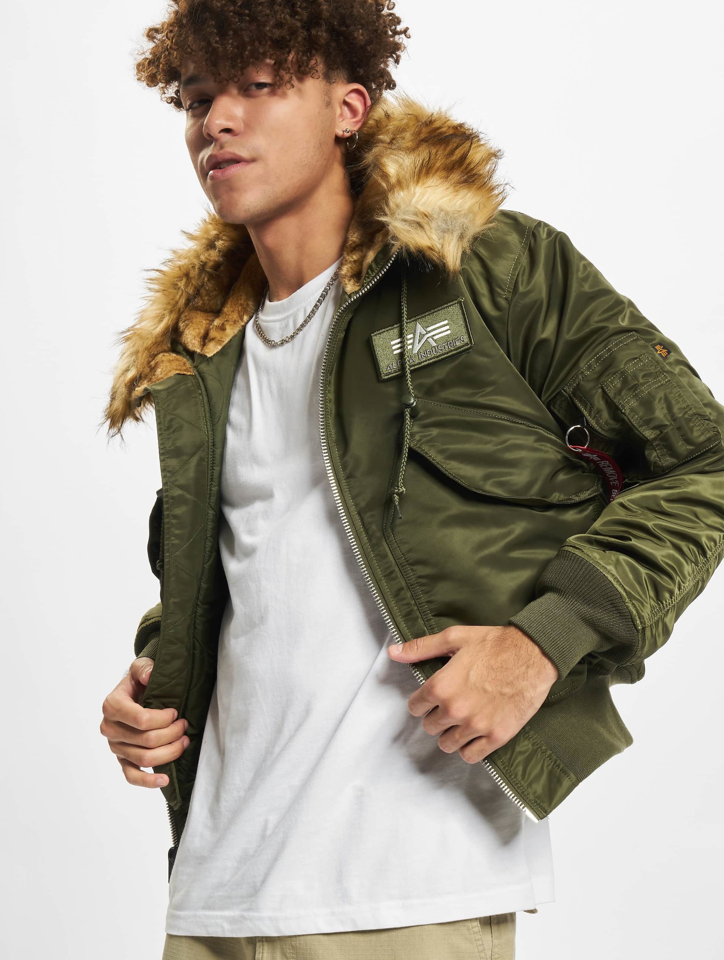 Alpha industries outlet hooded bomber jacket