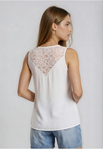 Cloud5ive Musselin Top mit Spitzeneinsatz