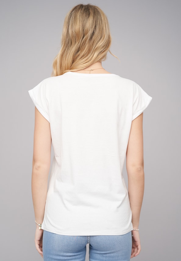 Ladies 77 Pusteblume White Tee-1
