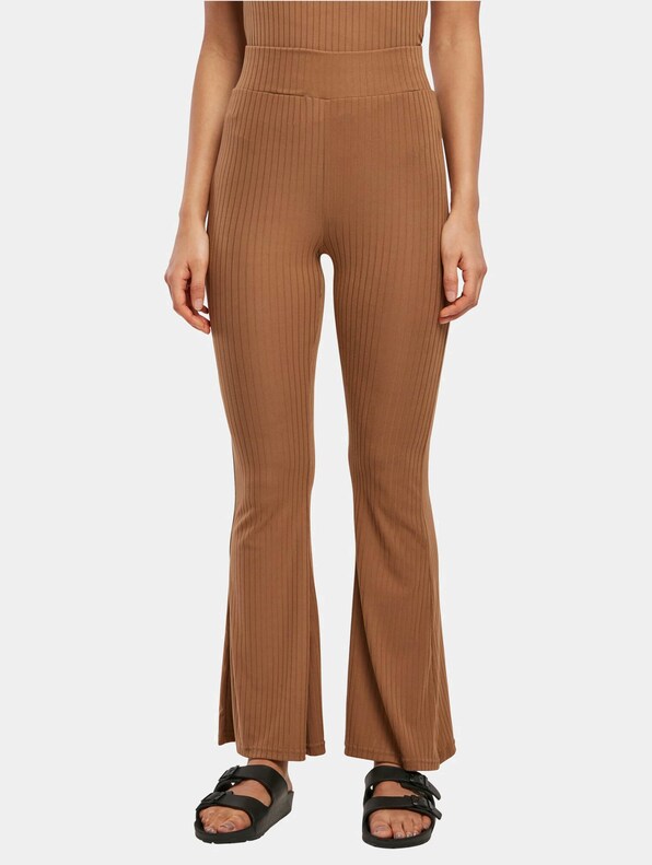 High Waist Rib Flared-4