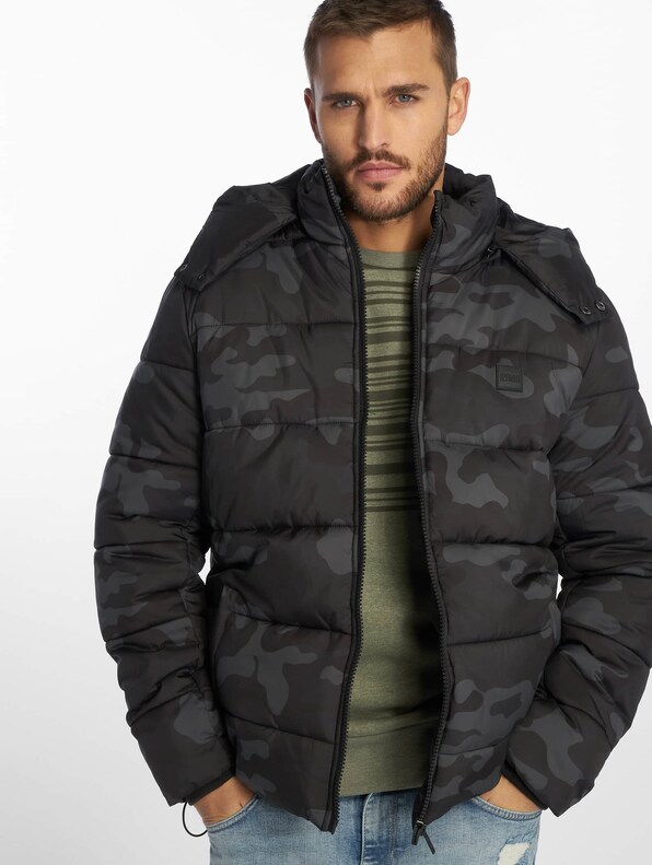 Urban Classics Hooded Camo Puffer Jackets-0