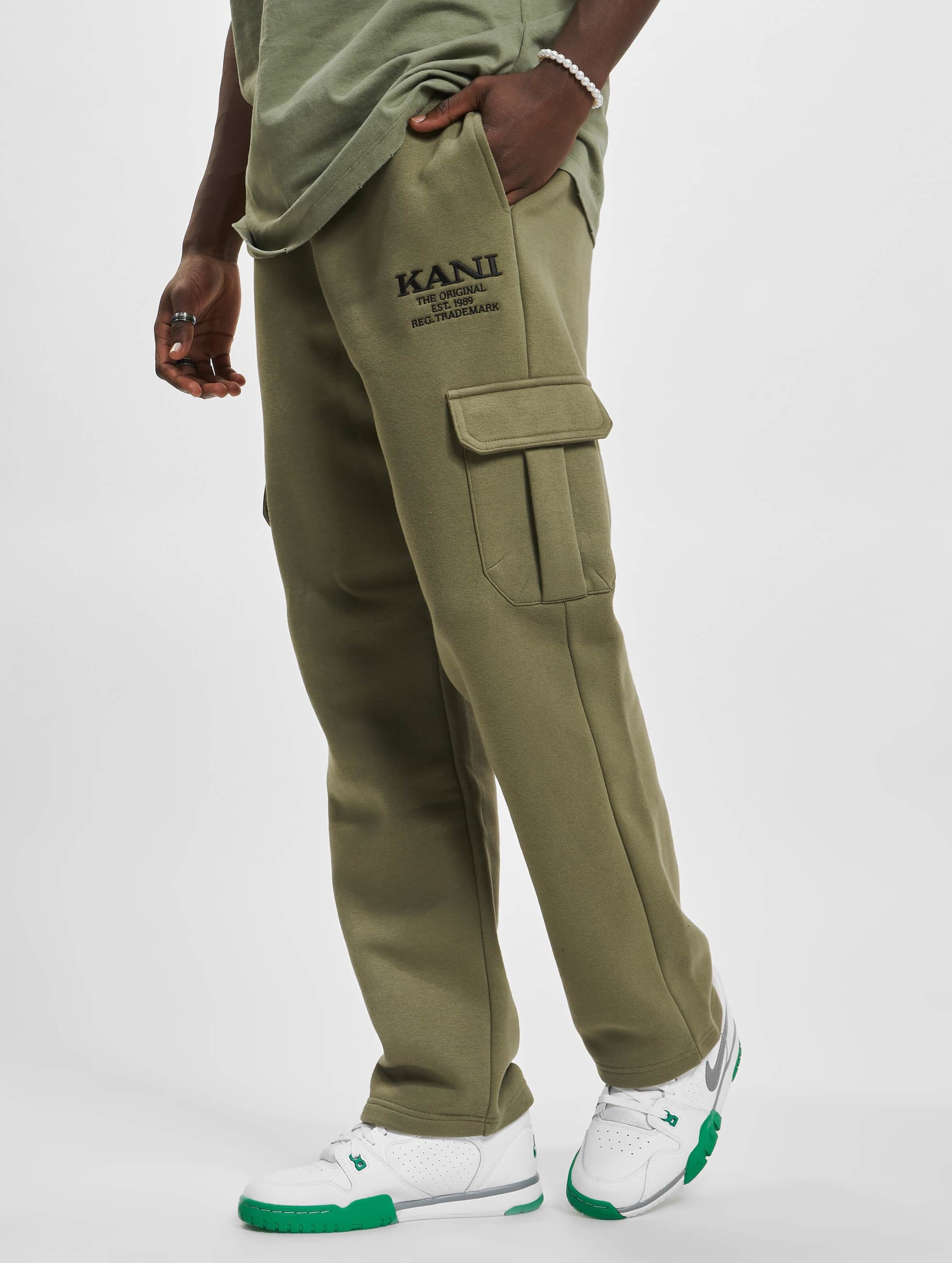 Karl Kani KM224-063-1 KK Retro Cargo Pants Mannen op kleur groen, Maat XS