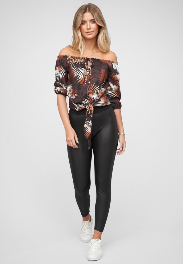 Cloud5ive Off-Shoulder Bluse Knoten-4