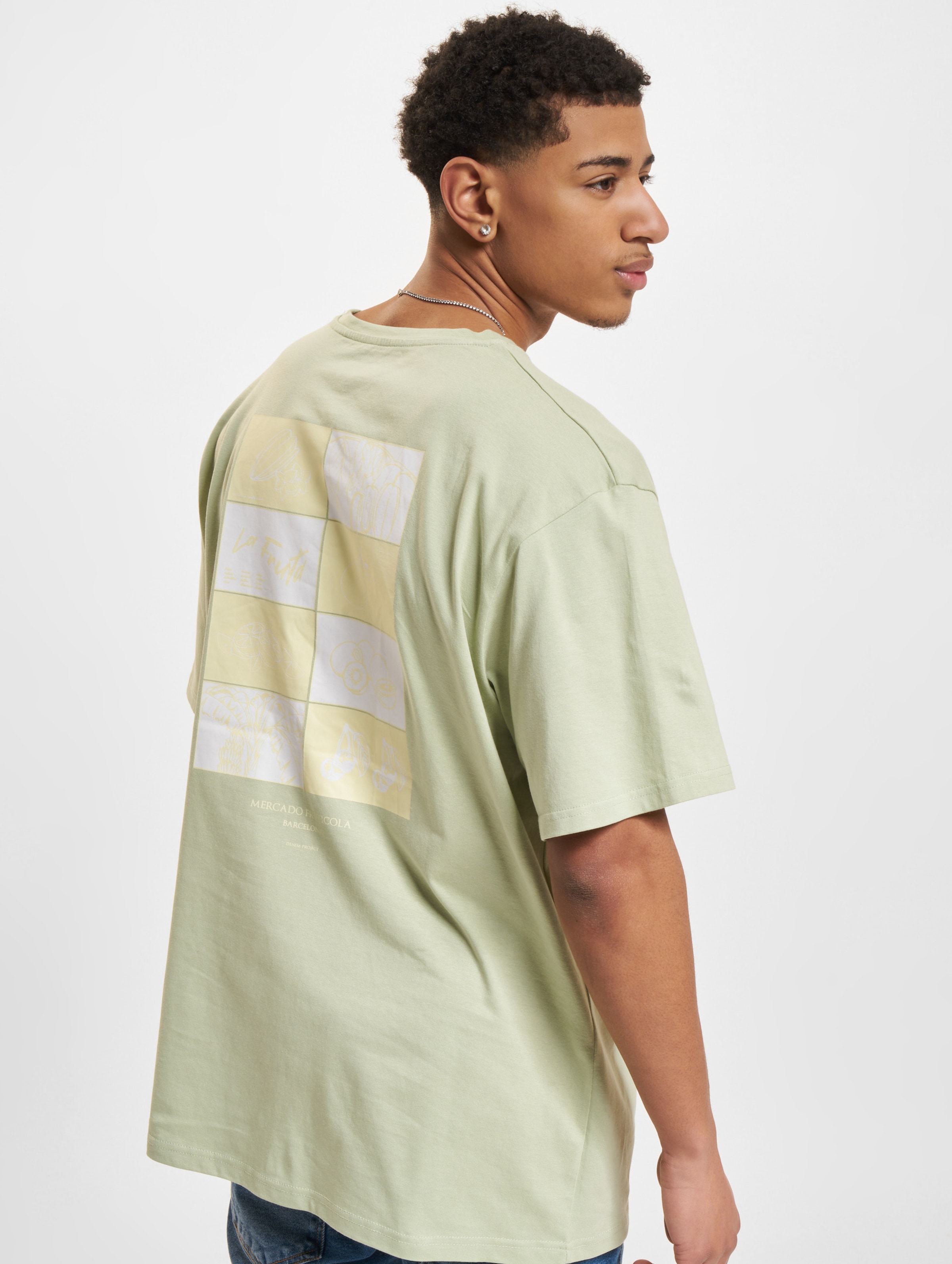 Denim Project Barcelona Fruit T-Shirt Mannen op kleur groen, Maat XL
