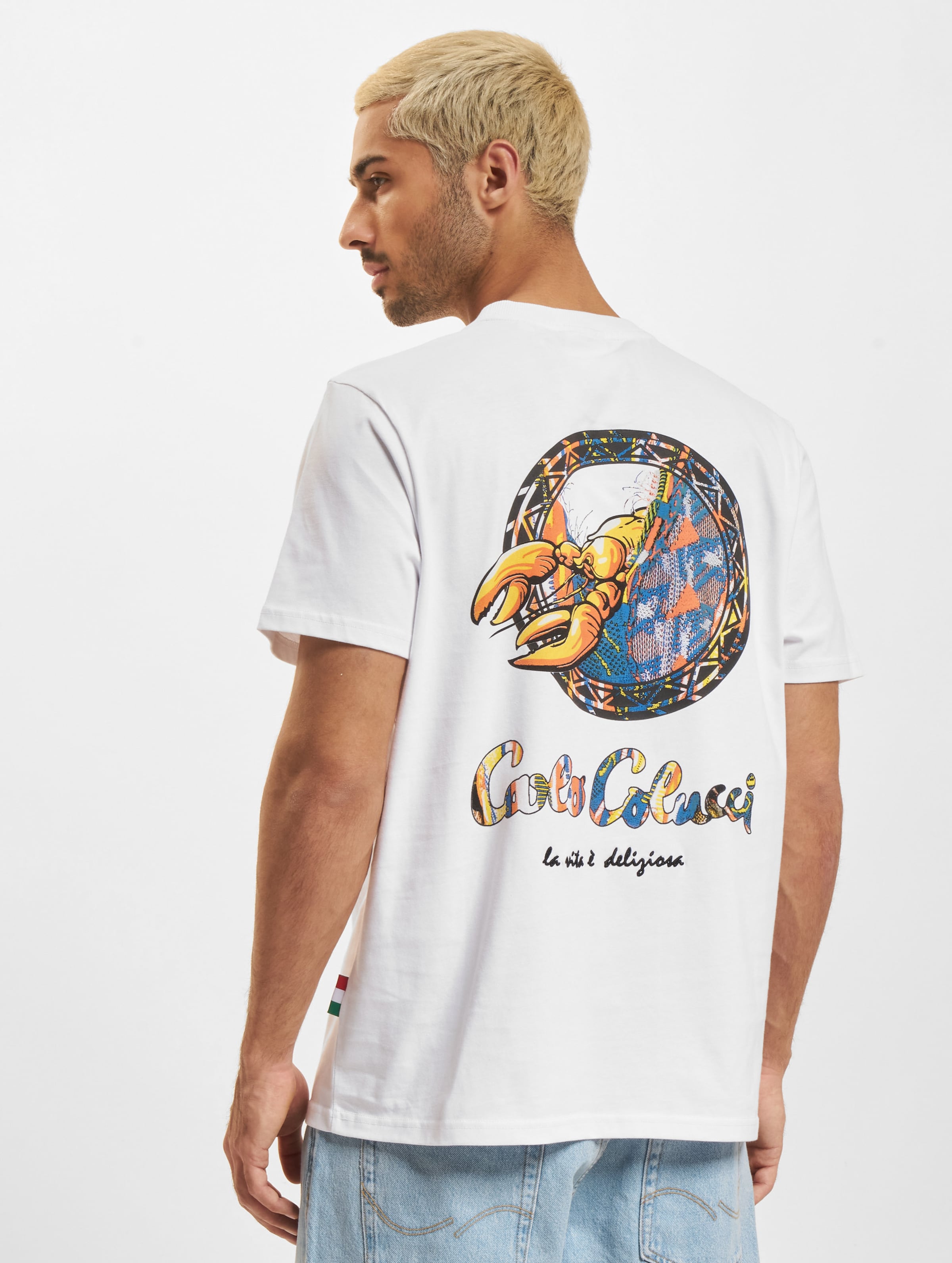 Carlo Colucci Lobster T-Shirt Mannen op kleur wit, Maat XXL