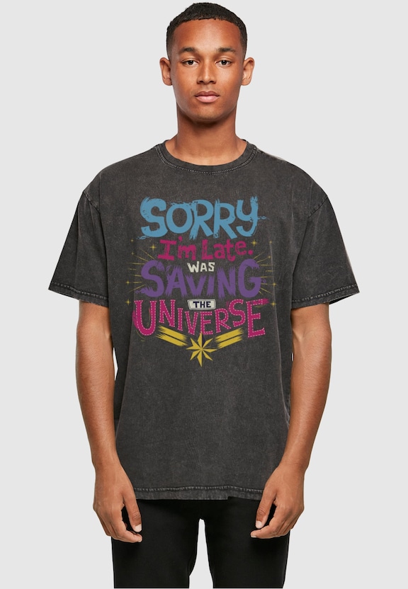 Marvel - Saving Universe Acid Washed Oversize Tee-0