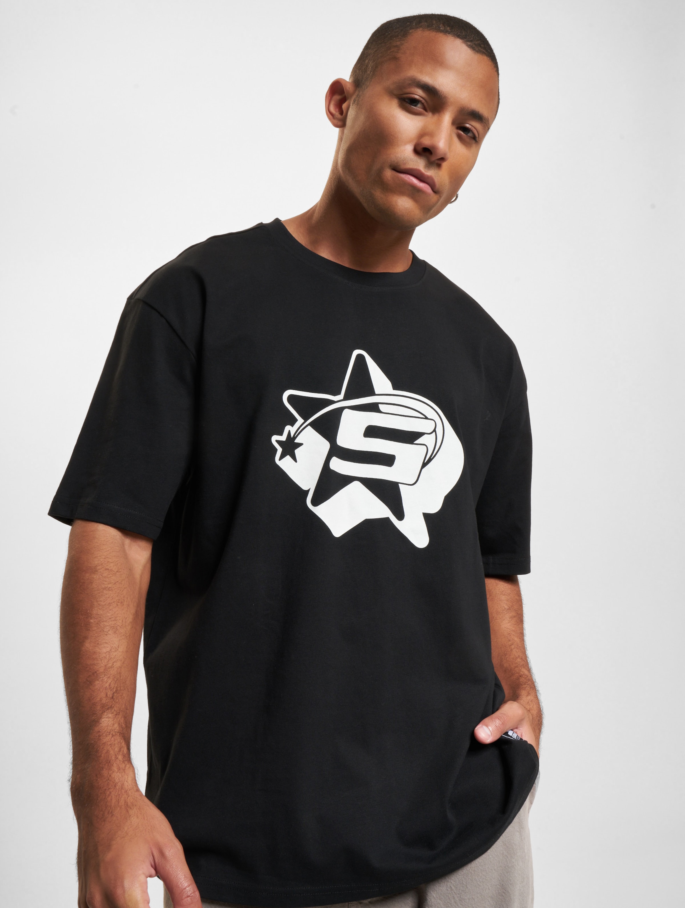 Starter Black Label - Shooting Star Oversize Heren Tshirt - XL - Zwart