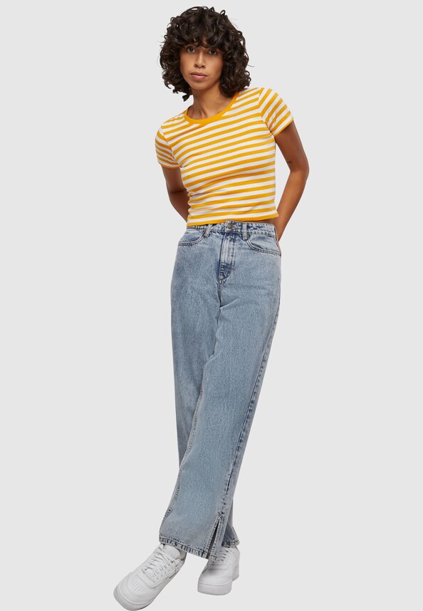 Ladies Short Striped Tee-4