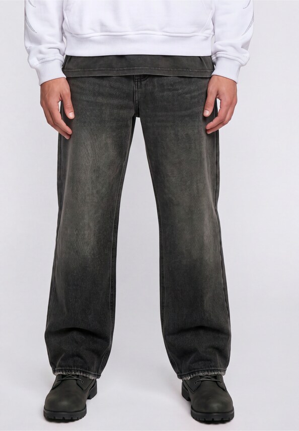 FLAT EMBROIDERY BALLOON DENIM-0