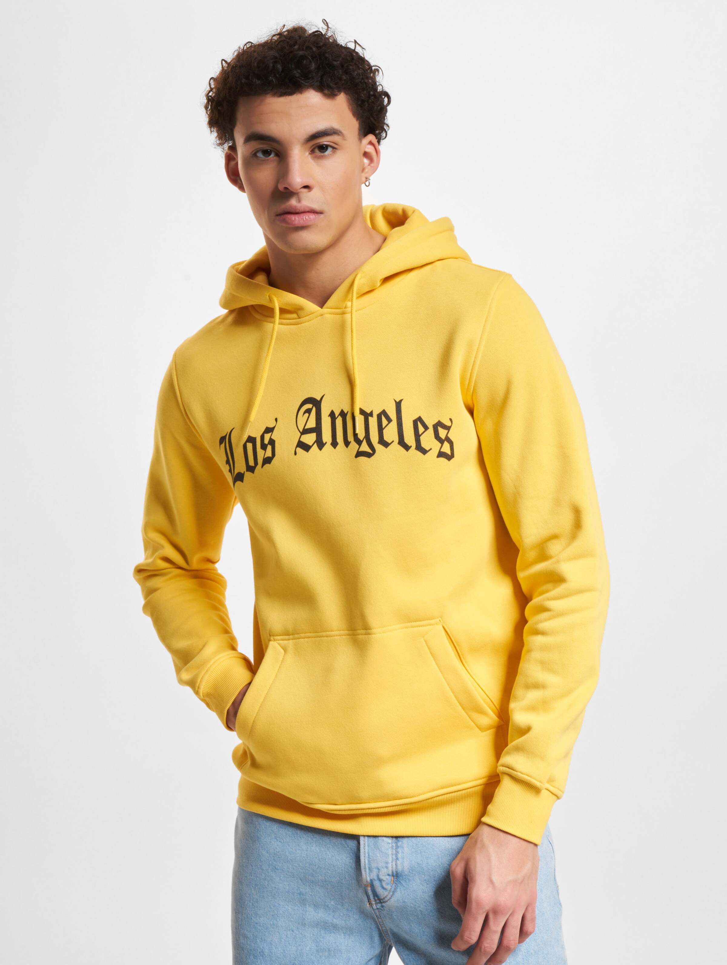 Mister Tee Los Angeles Hoody Mannen op kleur geel, Maat L