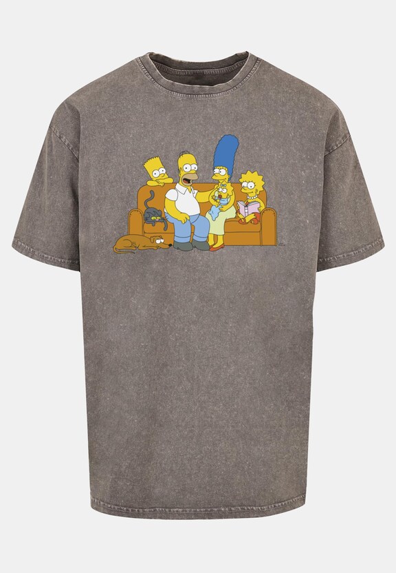Simpsons - Family Acid Washed Oversize Tee-4