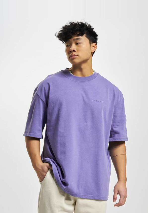 Logo Oversized Tee Vintage Washed Magic Violet Gum-4