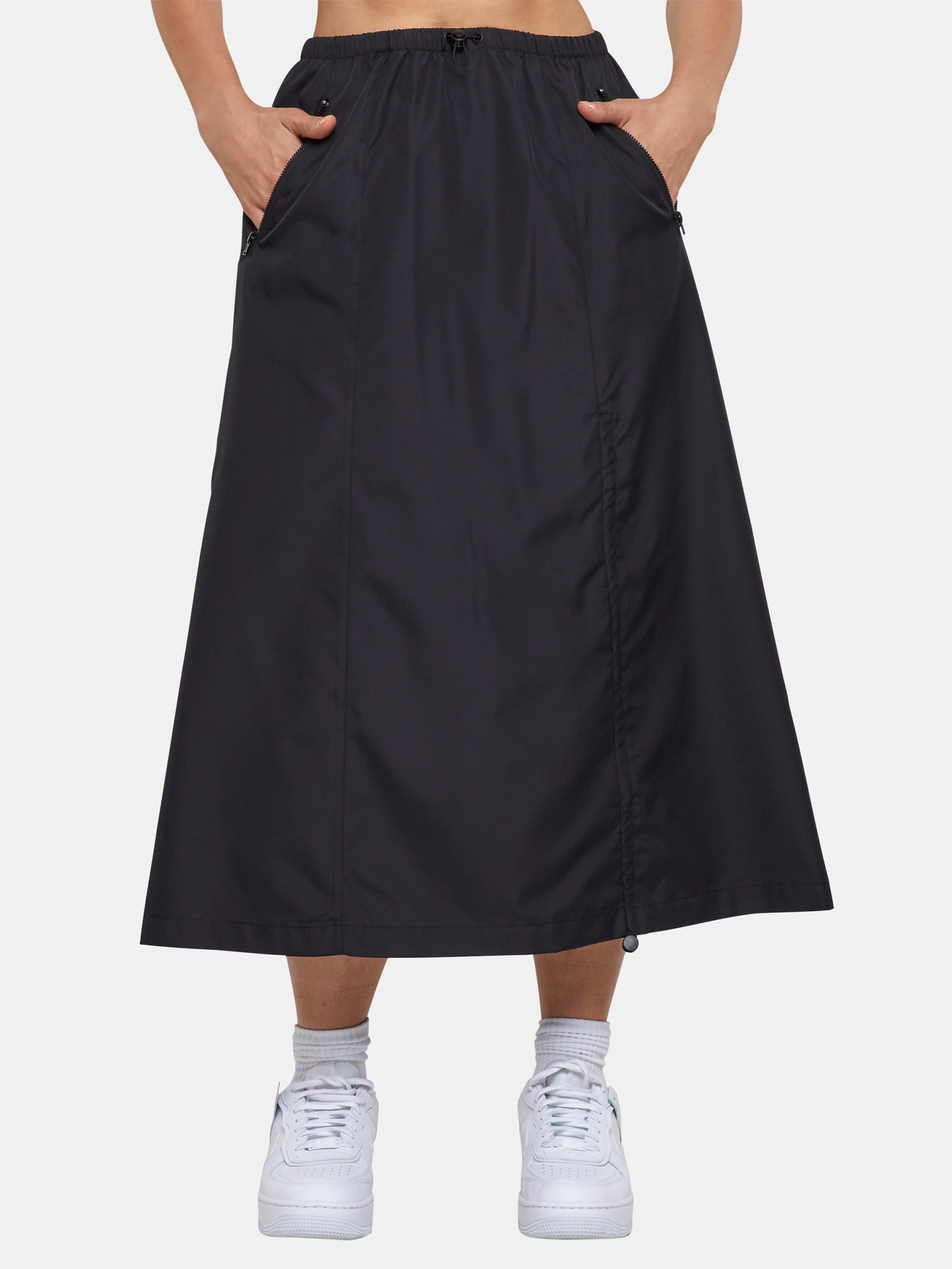 Urban Classics Ladies Ripstop Parachute Midi Skirt Vrouwen op kleur zwart, Maat 4XL
