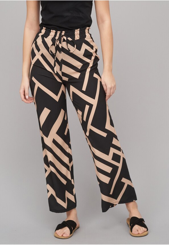 Summer Crepe Pant Geometric-0