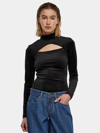 Ladies Velvet Cut-Out Turtleneck Body