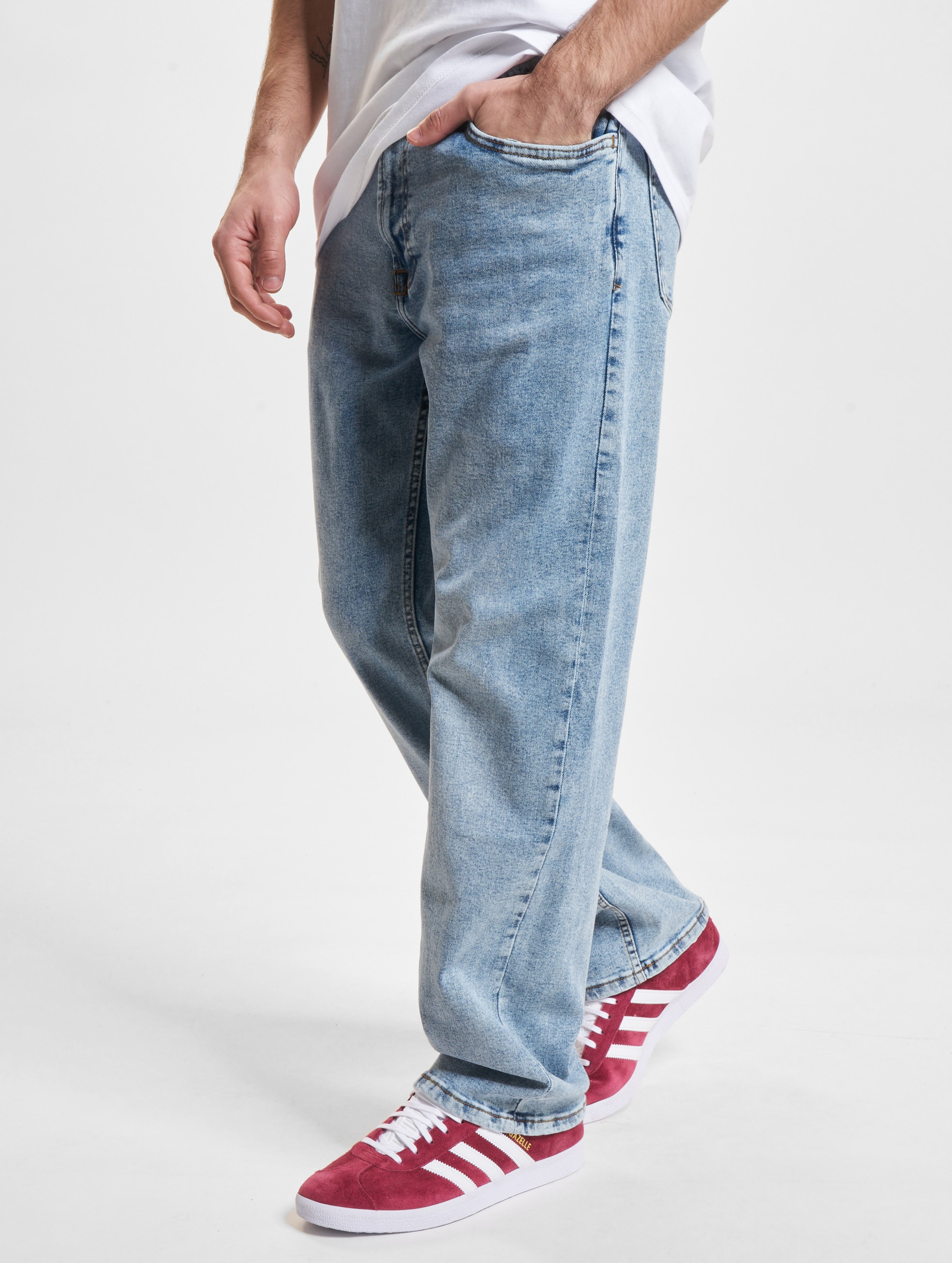 Denim Project Recycled Loose Jeans Mannen op kleur blauw, Maat 2930