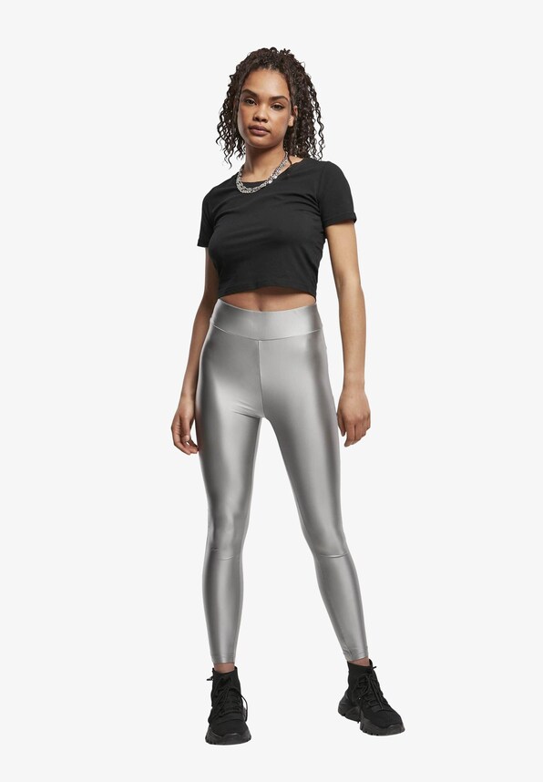 Ladies Highwaist Shiny Metallic Leggings-3