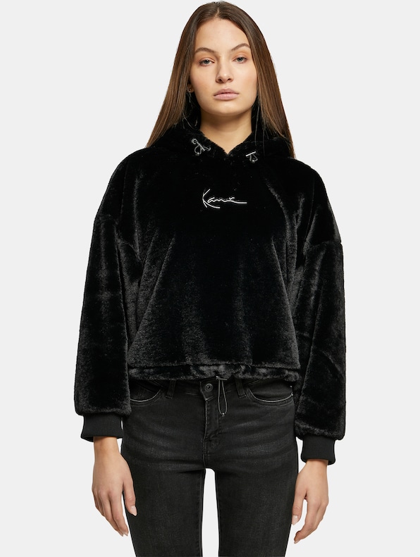Metal Signature Fake Fur OS Crop-2