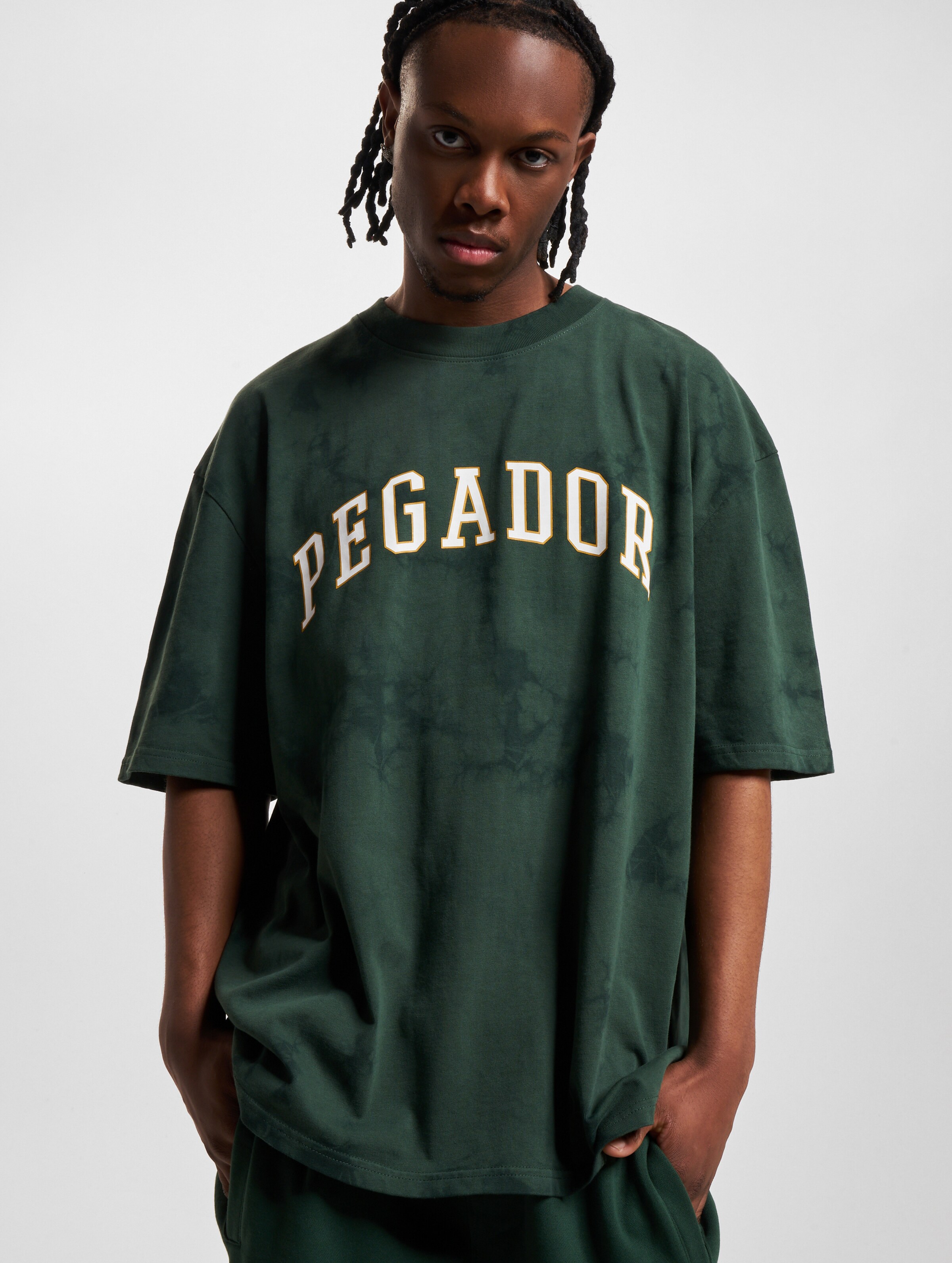 PEGADOR Pegador Caley Batik Oversized T-Shirt Mannen op kleur groen, Maat M