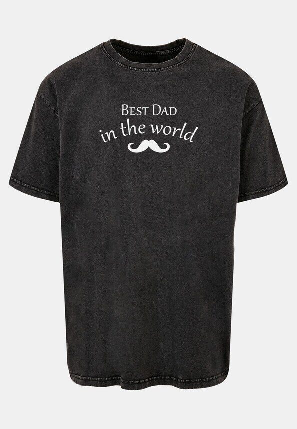 Fathers Day - Best dad in the world 2 Acid Washed Heavy Oversized-2