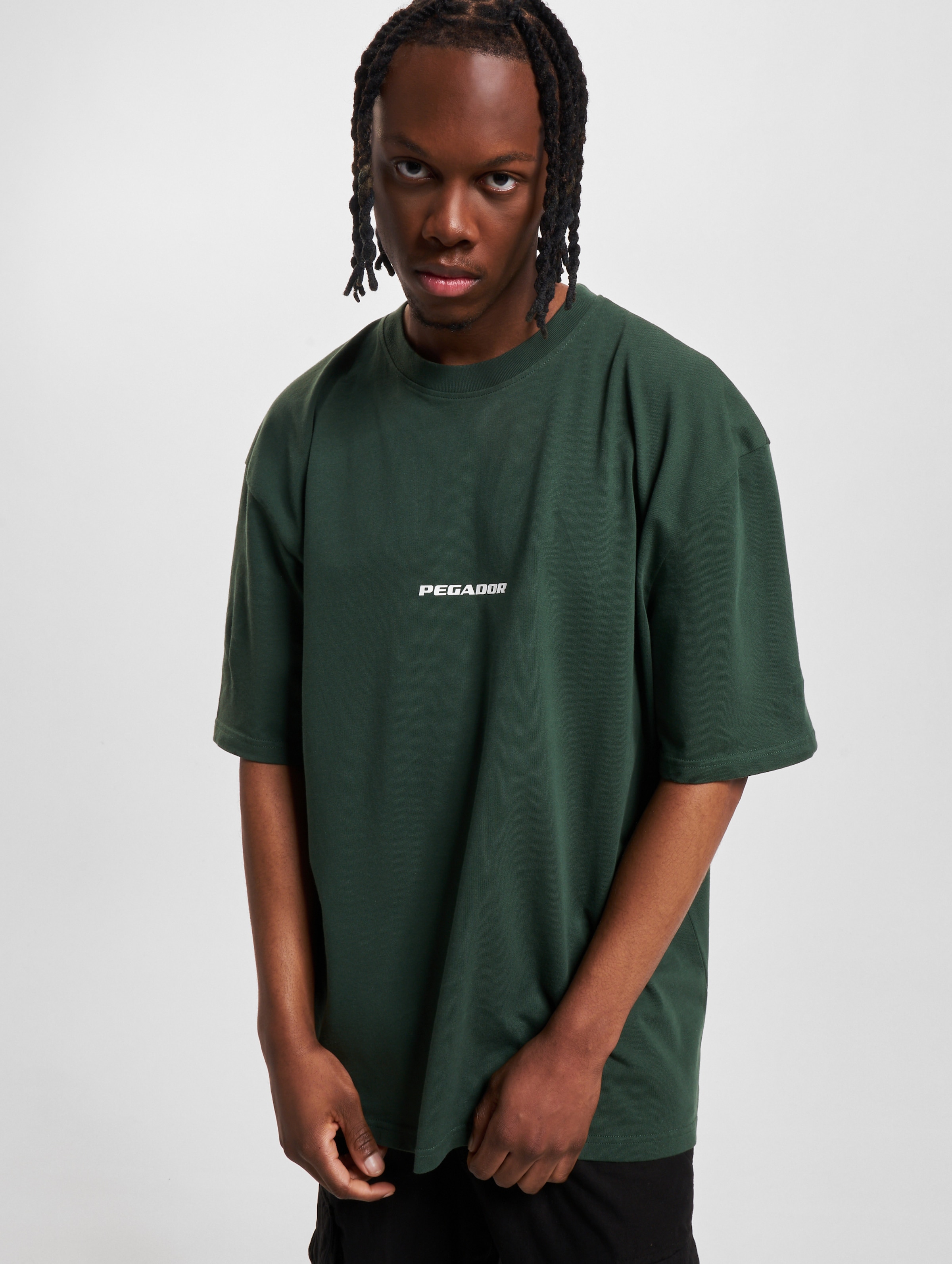 PEGADOR Pegador Colne Logo Oversized T-Shirt Mannen op kleur groen, Maat XL