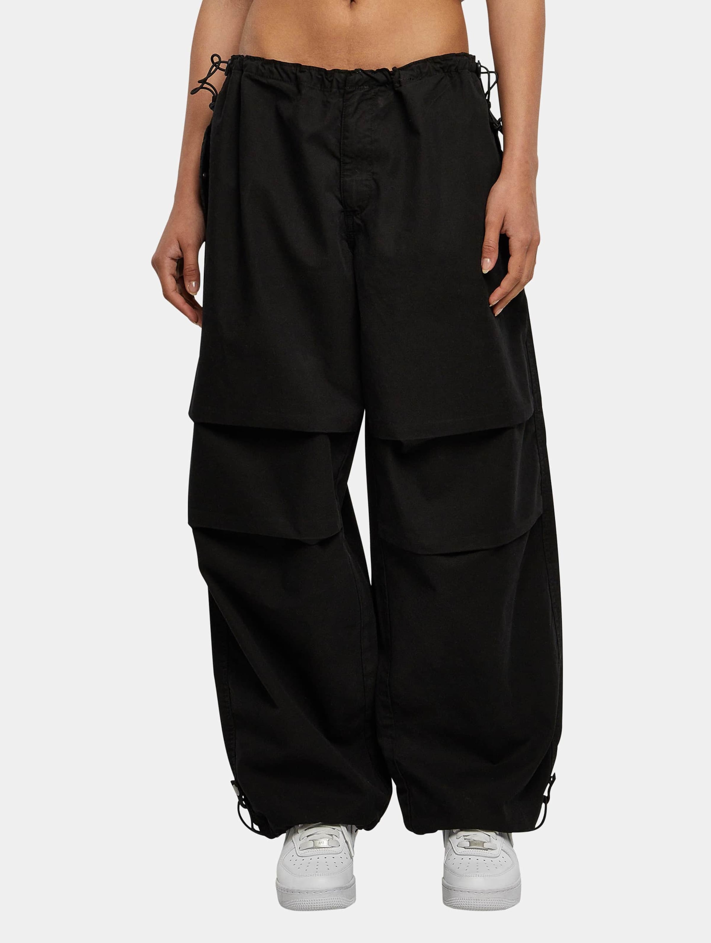 Urban Classics - Cotton Parachute Wide leg trousers - 3XL - Zwart