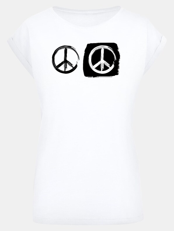 Ladies Peace - Double Peace White  Extended Shoulder -2