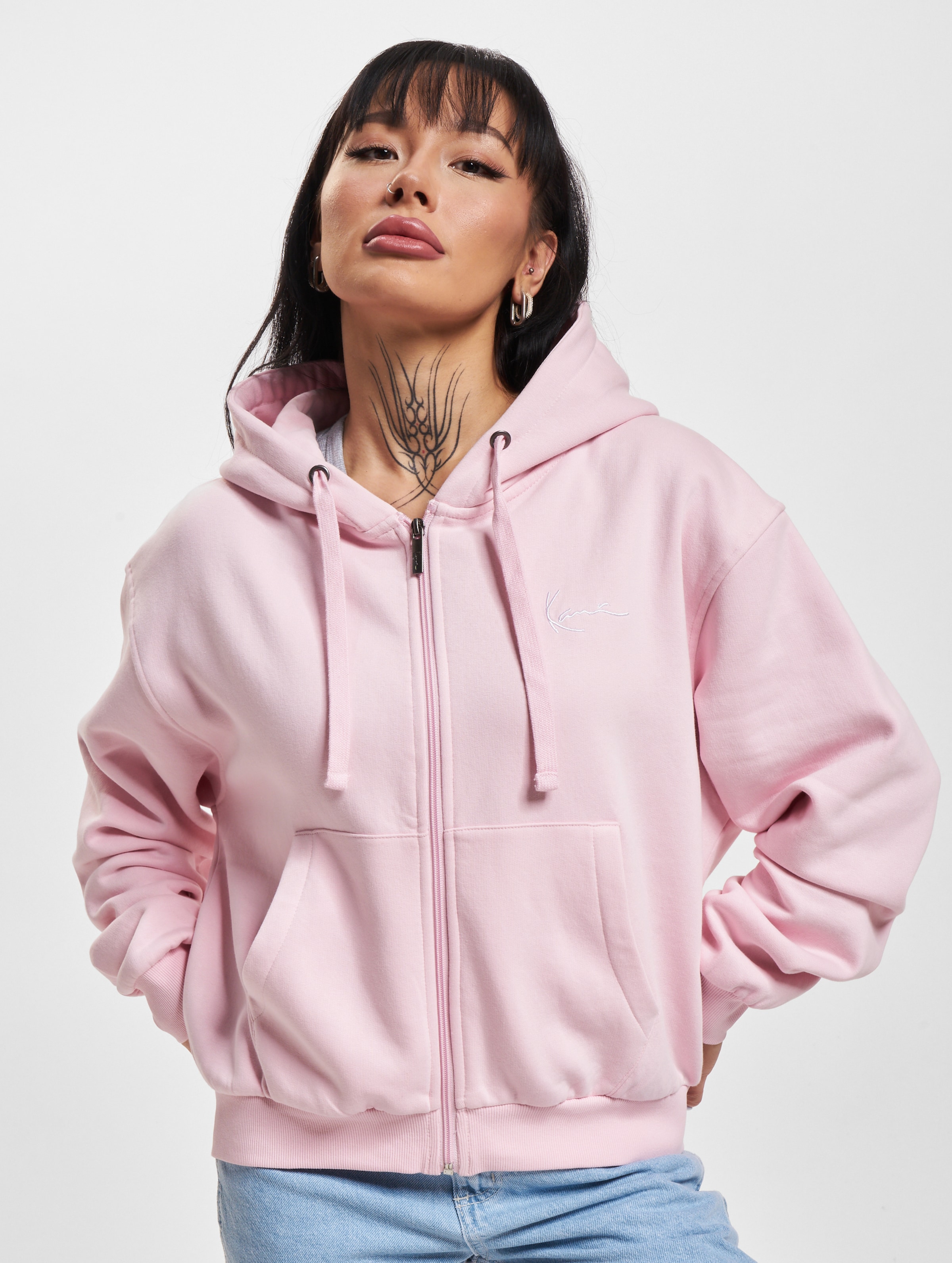 Karl Kani Chest Signature Essential Zip Hoodie Vrouwen op kleur roze, Maat XS