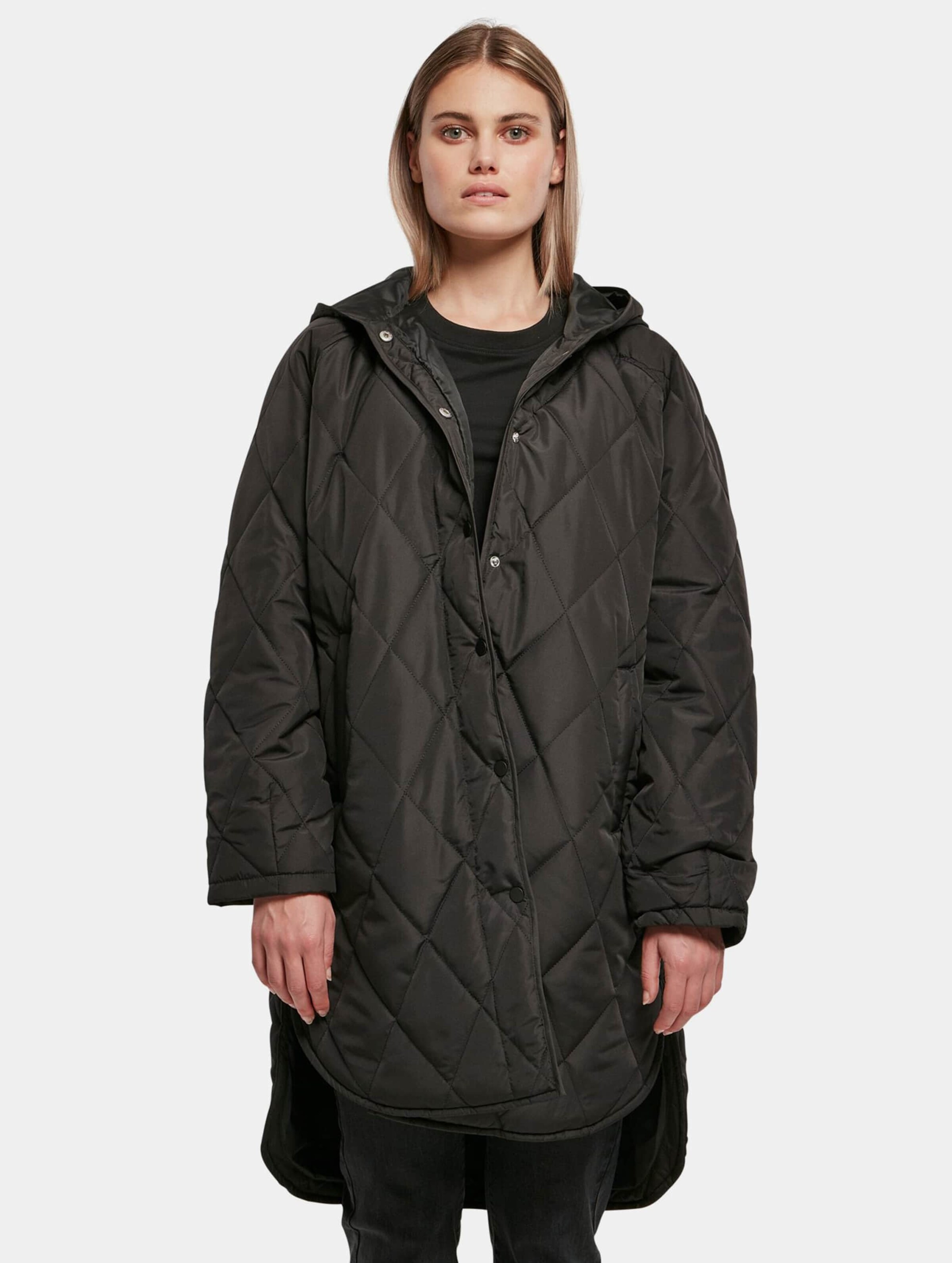 Diamond quilted oversized hot sale hooded parka