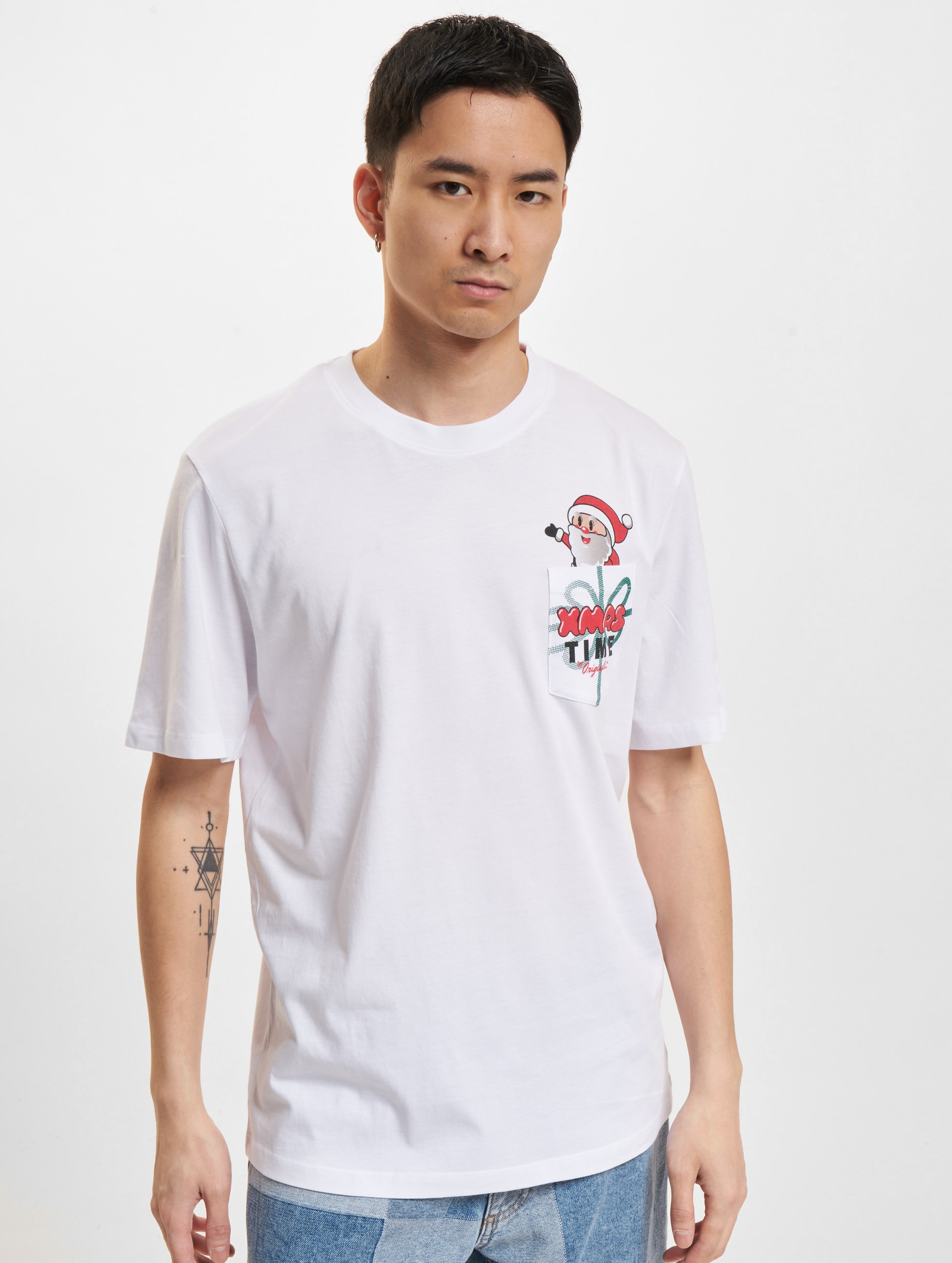 Jack & Jones Pocket Xmas Crew Neck T-Shirts Mannen op kleur wit, Maat S