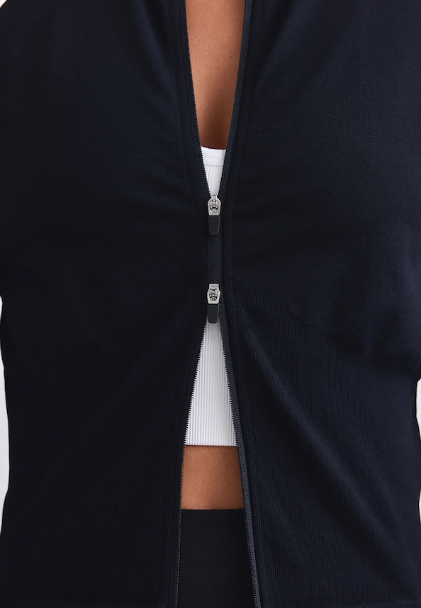 Shape Seamless Contrast Zip Jacket-2