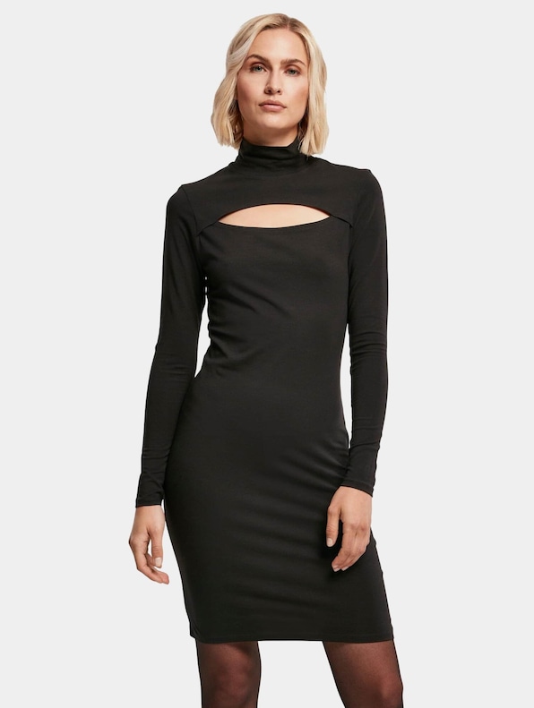 Ladies Stretch Jersey Cut-Out Turtleneck -0
