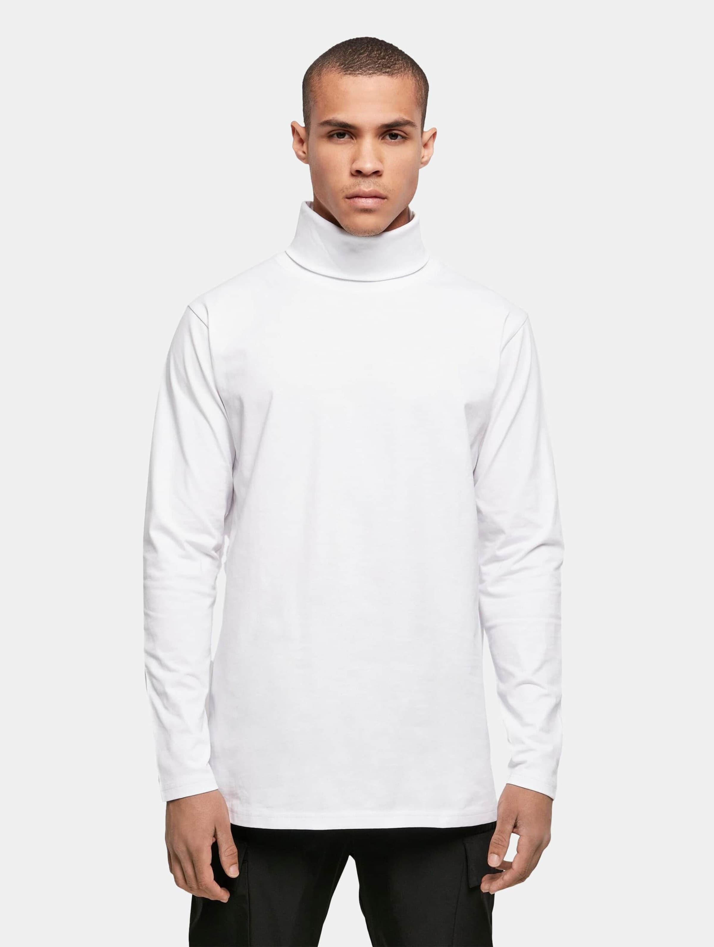 Build Your Brand Turtle Neck LS Mannen op kleur wit, Maat XS